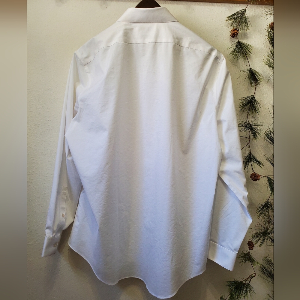 CK Calvin Klein White Tuxedo Shirt French Cuffs Bib Front Formal - Picture 5 of 11